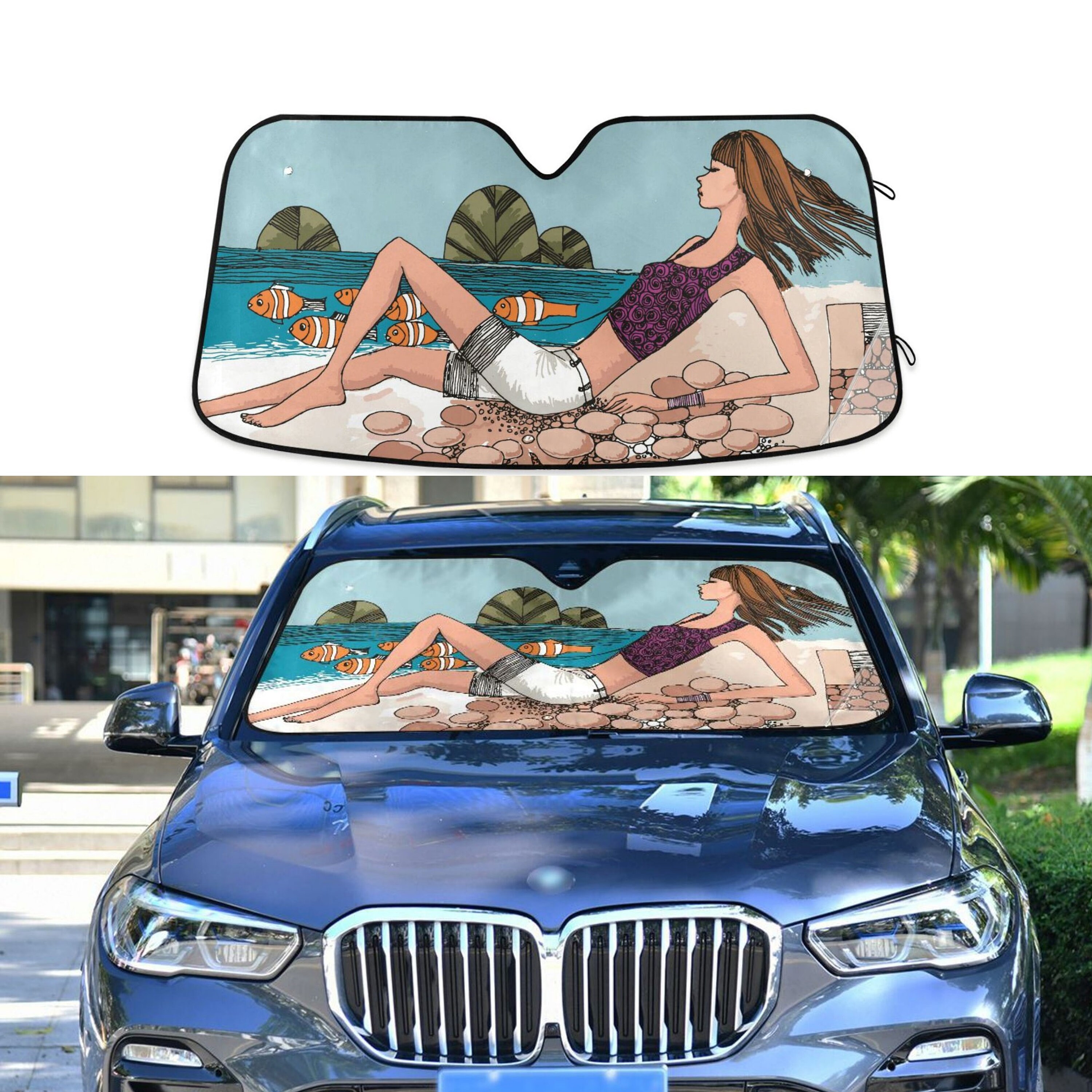 Discover Girl Beach Vacation Car Sun Shade