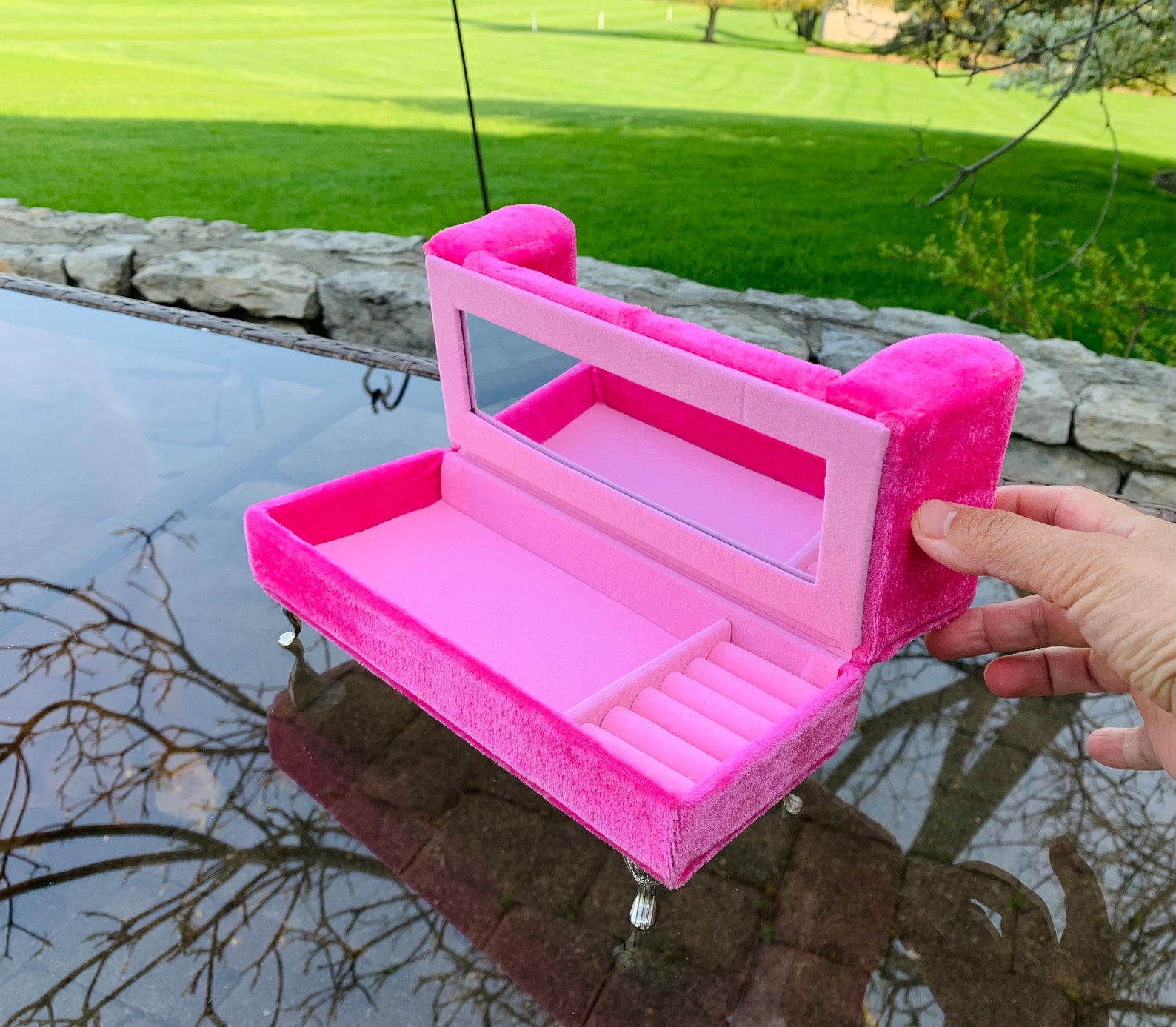 Couch Jewelry Box Pink Dolls House Miniature Furniture Etsy