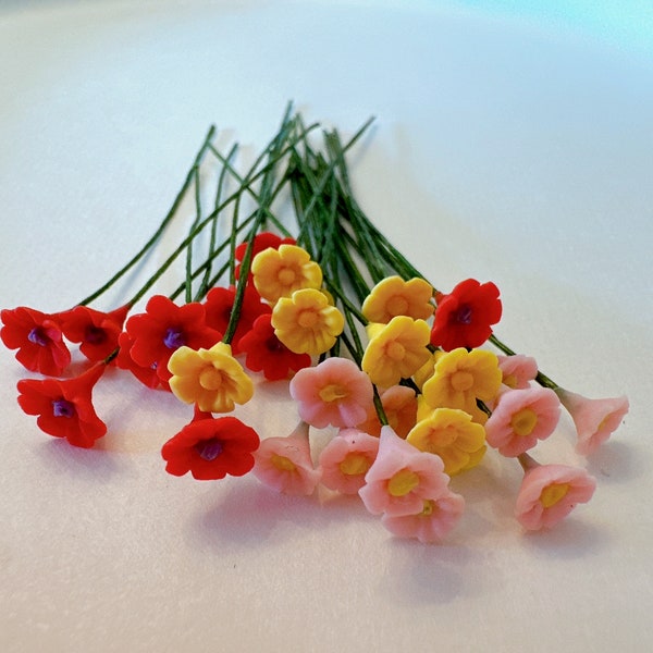 1:12 Dollhouse Miniature Miniature Dollhouse Accessories  Flowers red pink yellow