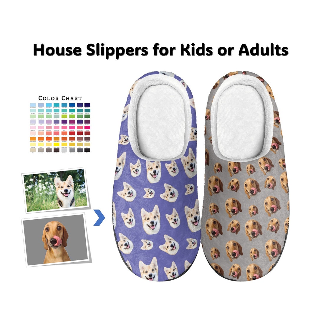 Custom Slippers With Faces Logo Plush Slippers Personalized Photos