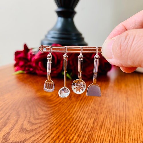 Miniature Dollhouse Accessories Set of Metal Cooking Tools Etsy