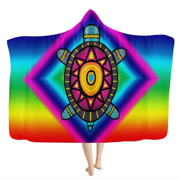 Color Turtle Hooded Blanket