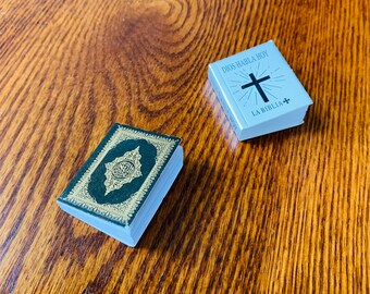 1:6 Scale Dollhouse Miniature Holy Bible Mini Bible Religious Christian Jesus, Readable