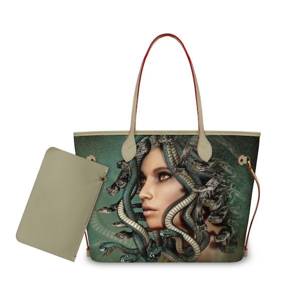 Medusa Shoulder Handbags, PU Leather, Personalized Tote Bags Customized Bags