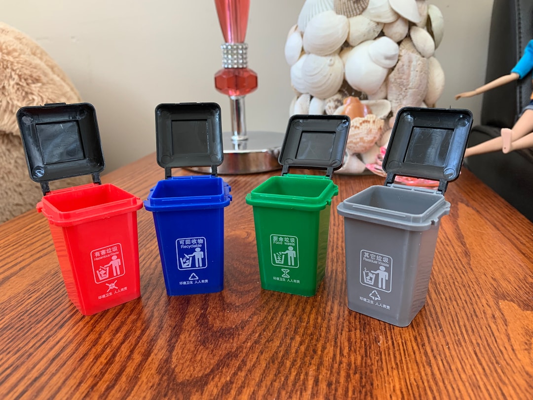 4pcs Miniature Trash Cans Realistic DIY High Simulation - Etsy