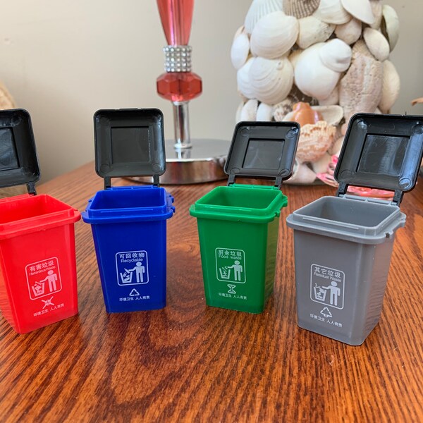 Miniature Dollhouse Trash Cans Etsy