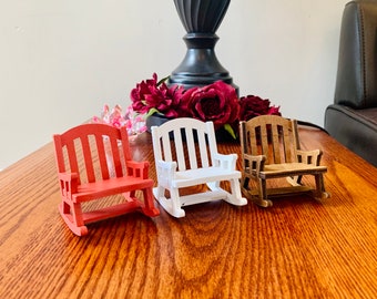 1:12 Scale Dollhouse Miniatures Wooden Rocking Chairs