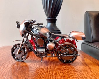 Fait à la main vintage moto modèle rétro moteur figurine fer