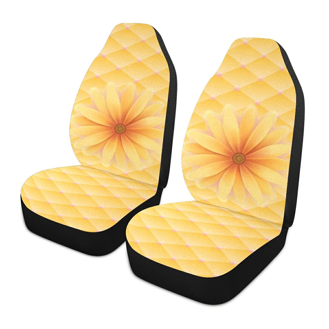Yellow Car Seat Covers Pair 2 Front Seat Covers Car Etsy