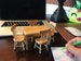 1:12 Scale, Dollhouse Miniature Furniture, Wooden, Dollhouse Miniature Dining Table Chairs Miniature Furniture Set 