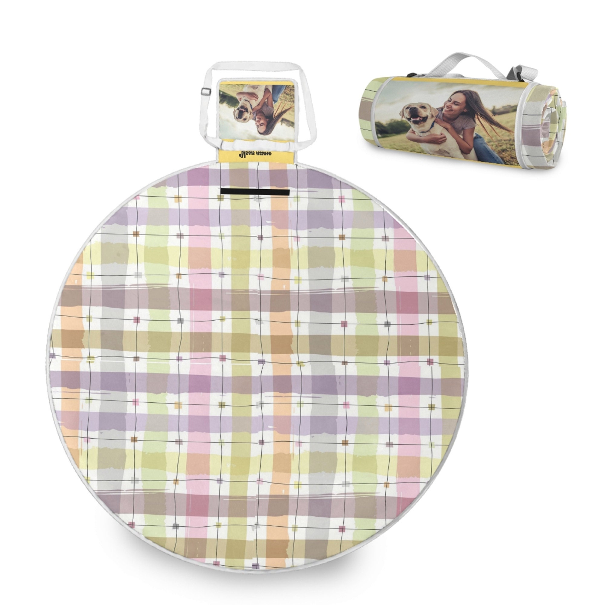 Design Your Own Outdoor Picnic Blanket Personalized Round Etsy