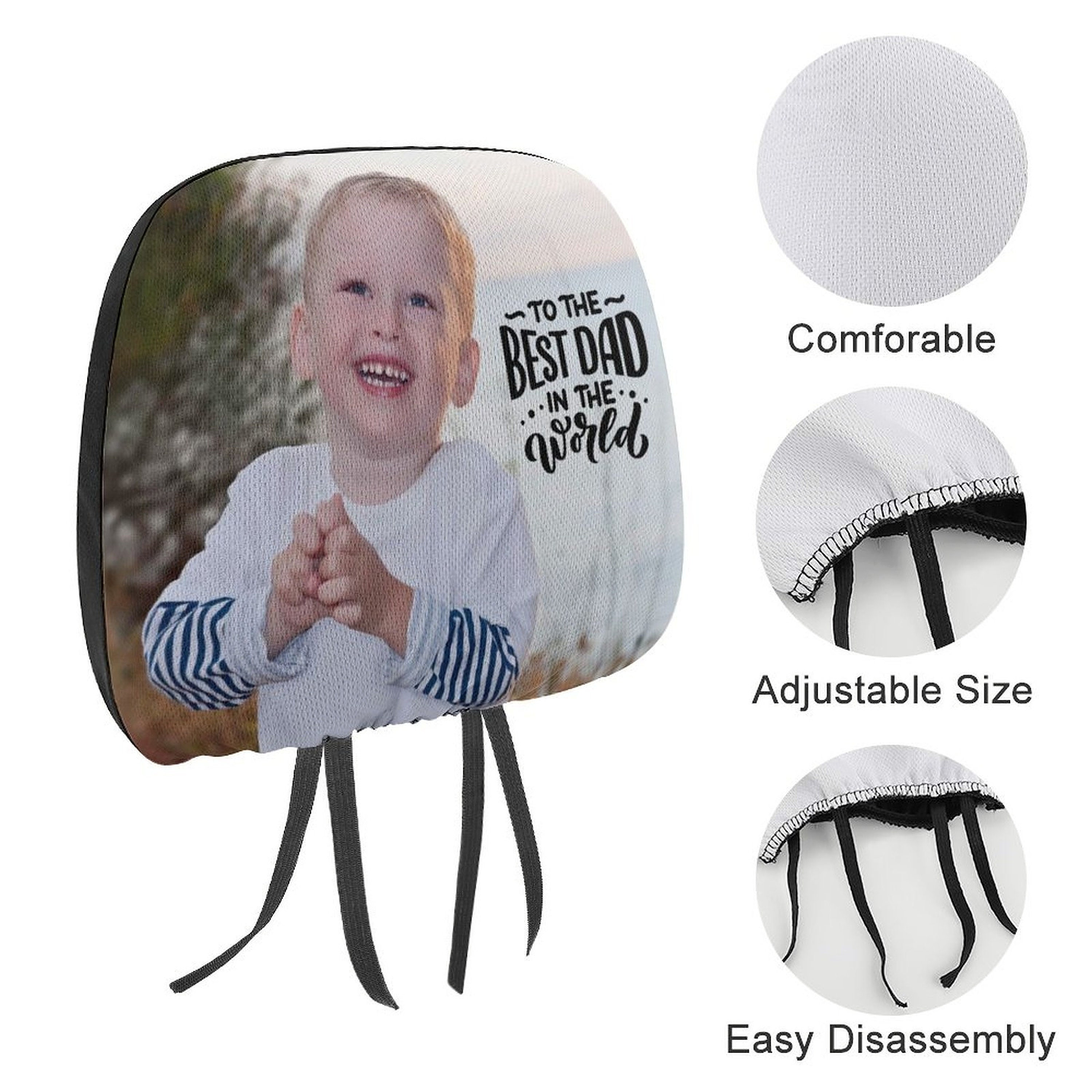 Create Your Own Photo Car Headrest Covers Father's Day Etsy