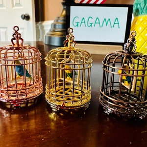  Dollhouse Miniature Birdcage with Bird on Stand : Toys & Games