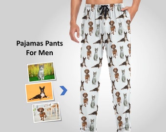 Personalized Cotton Pajama Pants for Men PJS Pants PJ  Personalized Men's Pajama Bottoms