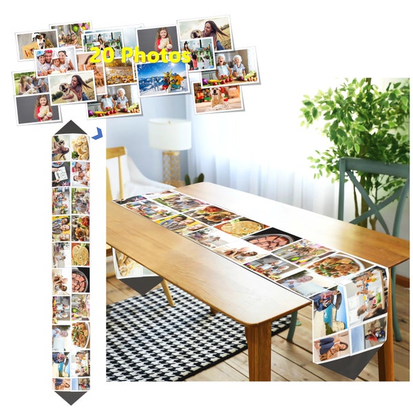 Chemin de table personnalisé Chemin de table personnalisé Motifs Photos Chemin de table logo personnalisé Chemin de table fête Triangle Noël Action de grâces