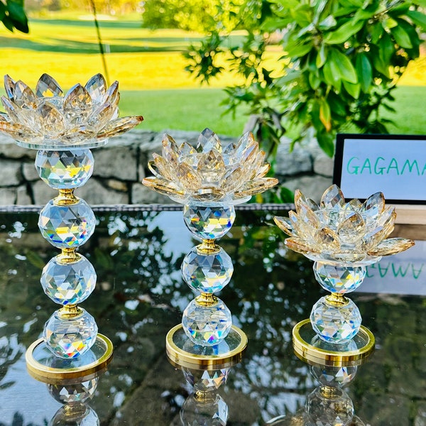 Glass Lotus Flower Candle Holder - Etsy