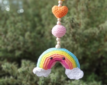 Rainbow Baby Stroller Mobile, Rainbow Rattle, Hanging Mobile, Play gym toy, Car seat toy, Pram Toy, New baby gift, rainbow baby, babyshower