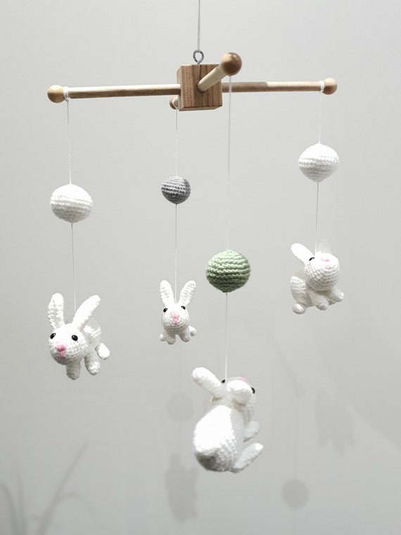 bunny rabbit cot mobile
