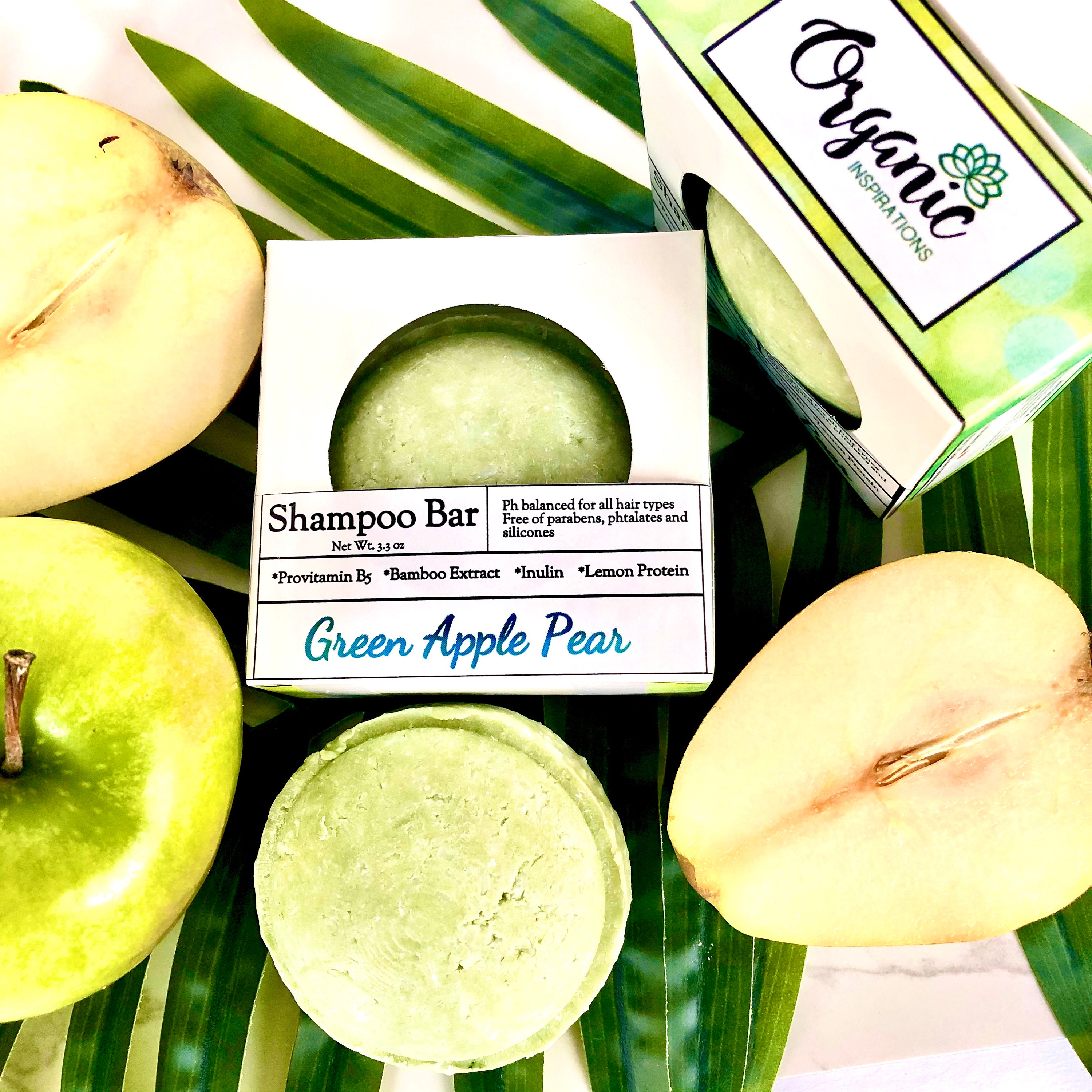 Solid Shampoo Bar Green Apple Pear with Vegan & Organic Etsy