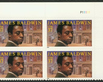 James Baldwin Black Heritage Plate 4er Block 37c Briefmarken - MNH, OG - Sc # 3871