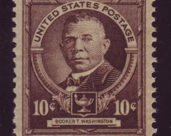 1940 berühmte Amerikaner Booker T Washington Educator Single 10c Briefmarke, Sc # 873,