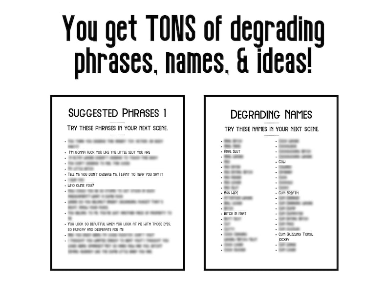 Humiliation Degradation Kink Workbook & Guide, BDSM Degrading Things to