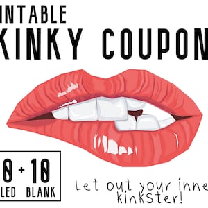 Kinky Coupons Printable, Naughty Fathers Day Gift, Adult Sex Games for Kink