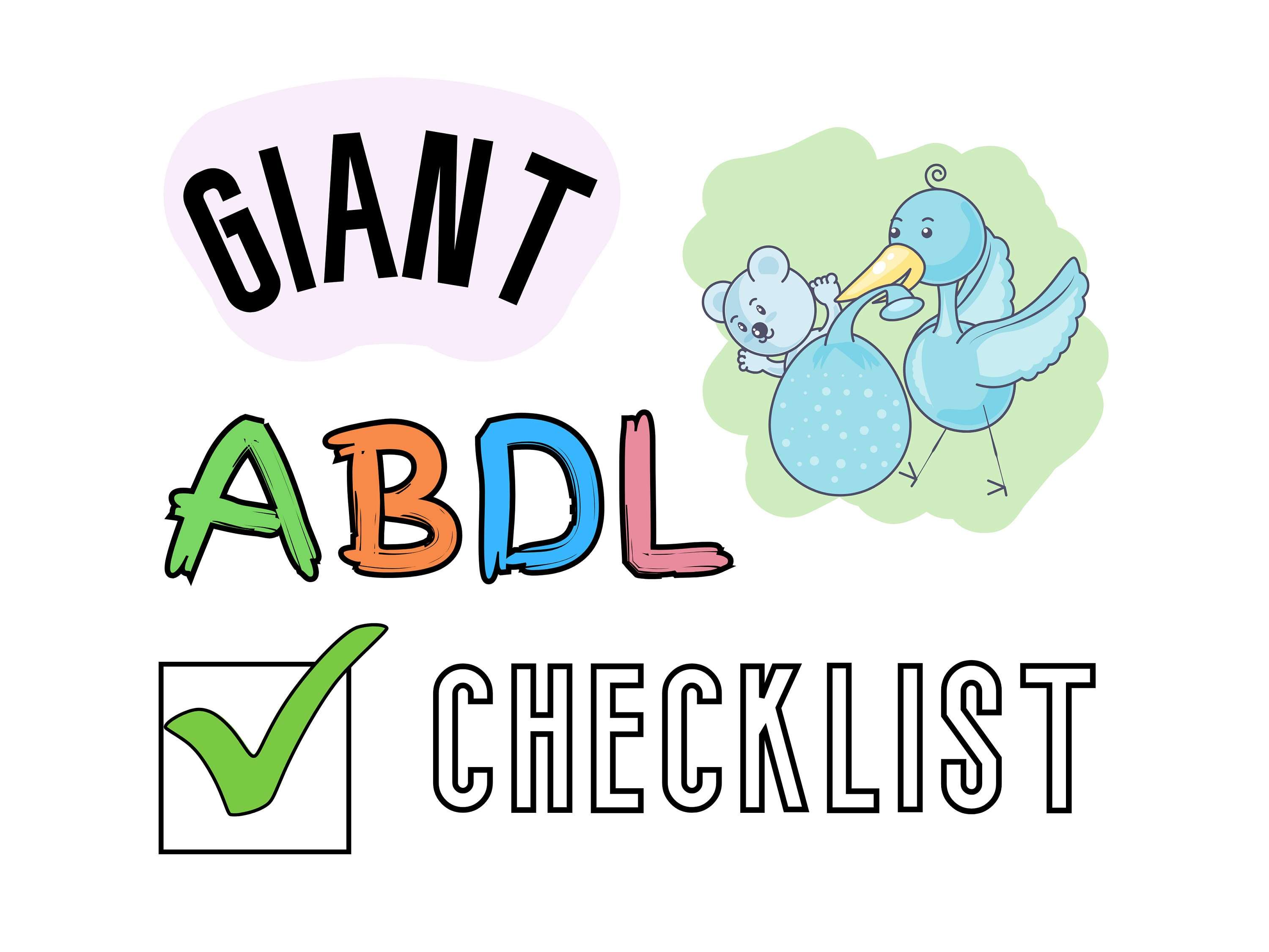 ABDL Checklist for Adult Baby Little Space, Caregiver Babygirl or Boy Ideas