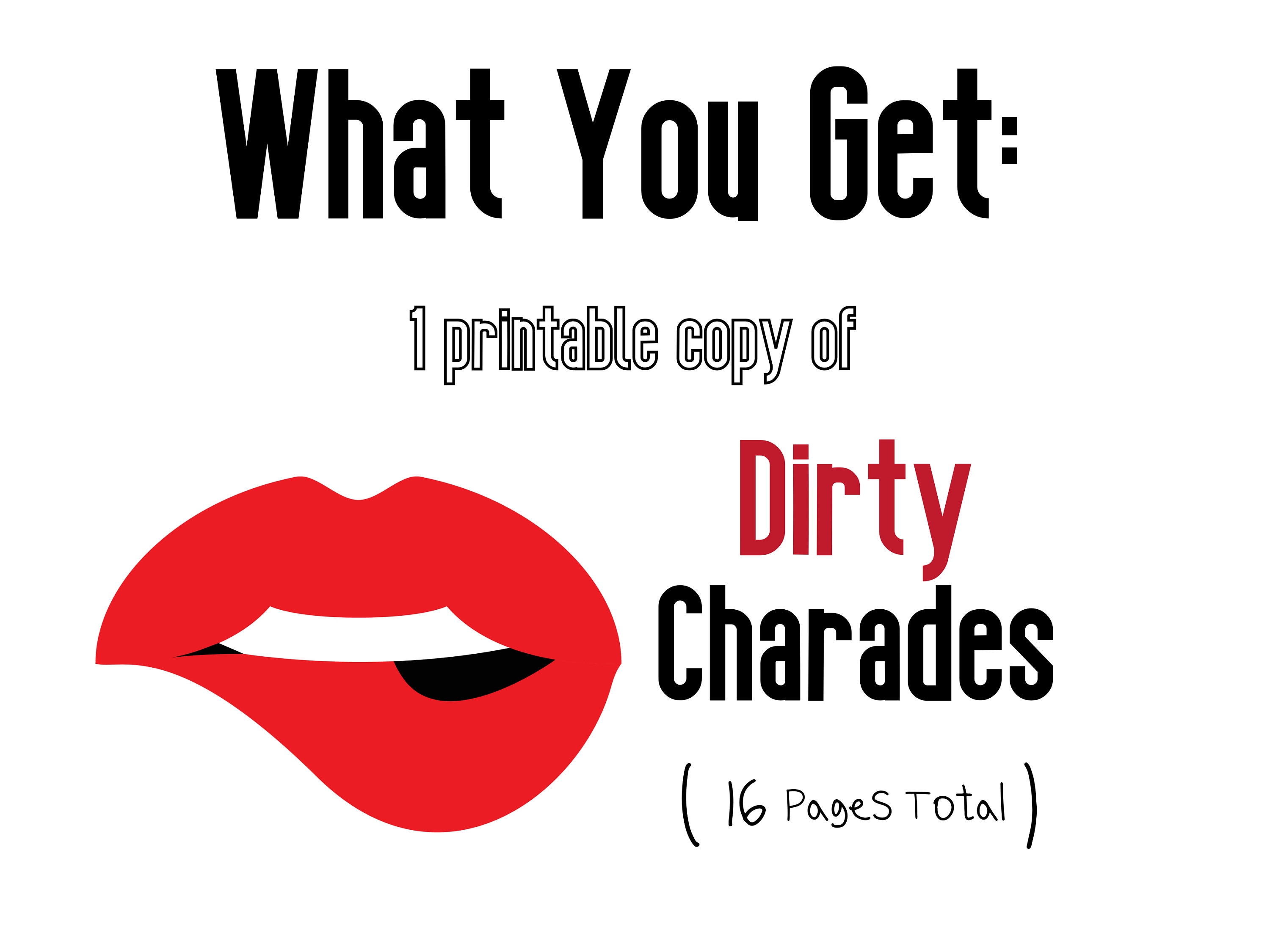 Sexy Adult Charades Printable, Naughty Card Game for Sex Party, Dirty ...