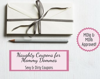 Naughty Coupons for MDlg & MDlb, Printable Sex Coupons for Mommy Domme, Kinky Valentine&#39;s Gift