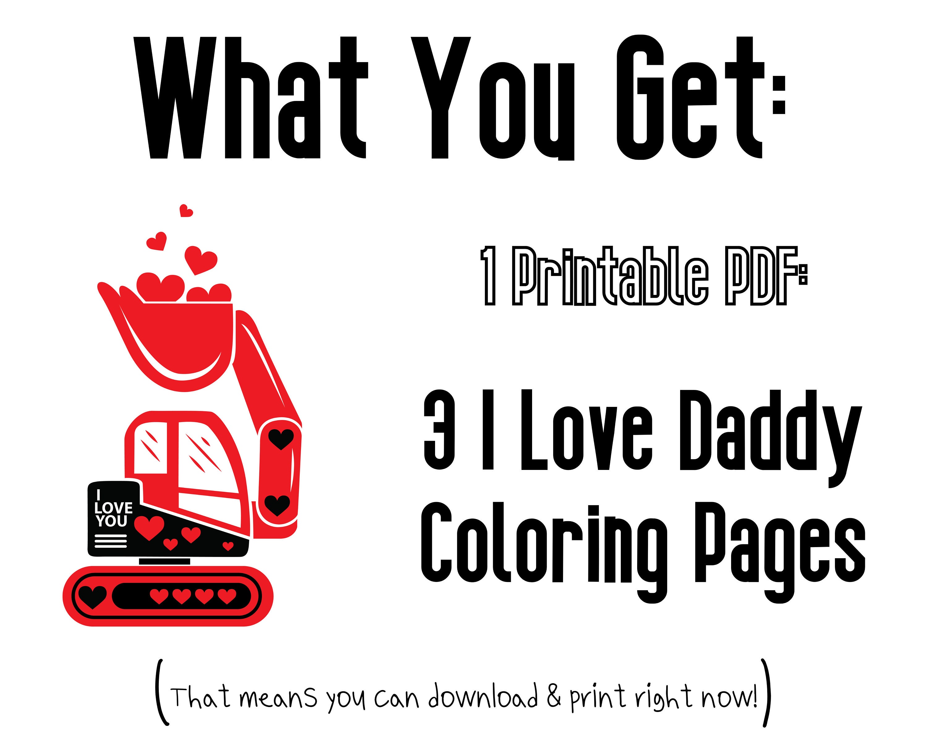 I Love Daddy Coloring Pages for Ddlg Ddlb Daddy Dom Cute - Etsy