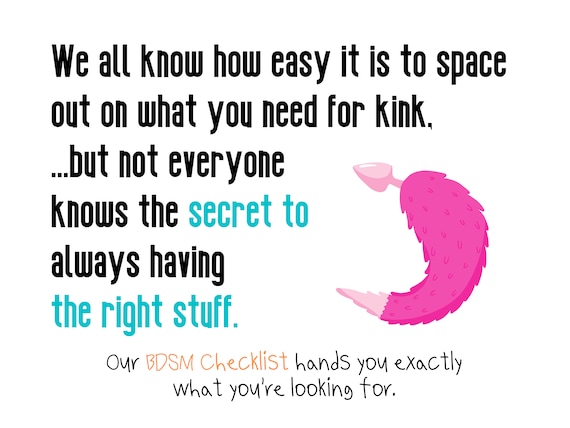 BDSM Checklist for Dom Sub Sex Toys, Kink Fetish Gear Ideas List, Sexy  Erotic Gift