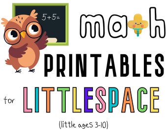 littlespace Math Worksheets, BDSM little School Printable: Addition, Subtraction, Color By Number