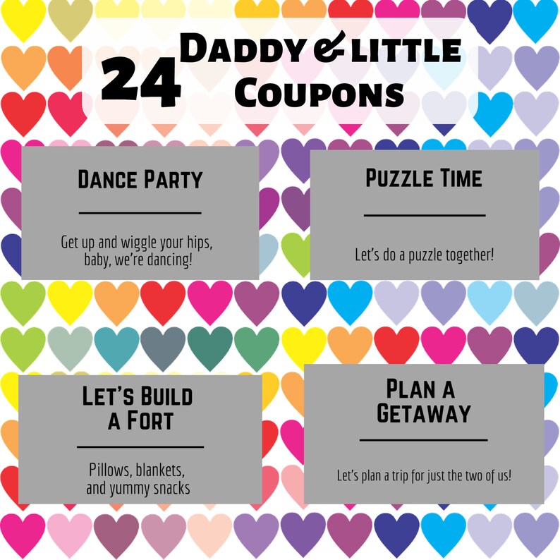 Naughty Valentine/'s Day Printable Kinky Coupons and Little Date Nights for DDlg /& DDlb Daddy BDSM Gift