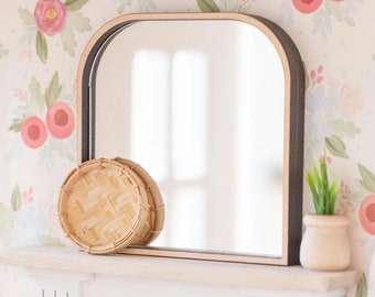 Bristol Arched Decorative Dollhouse Mirror | Living Room Bathroom Macy Mae 1:12 Scale Miniature Dollhouse Accessories & Dollhouse Furniture