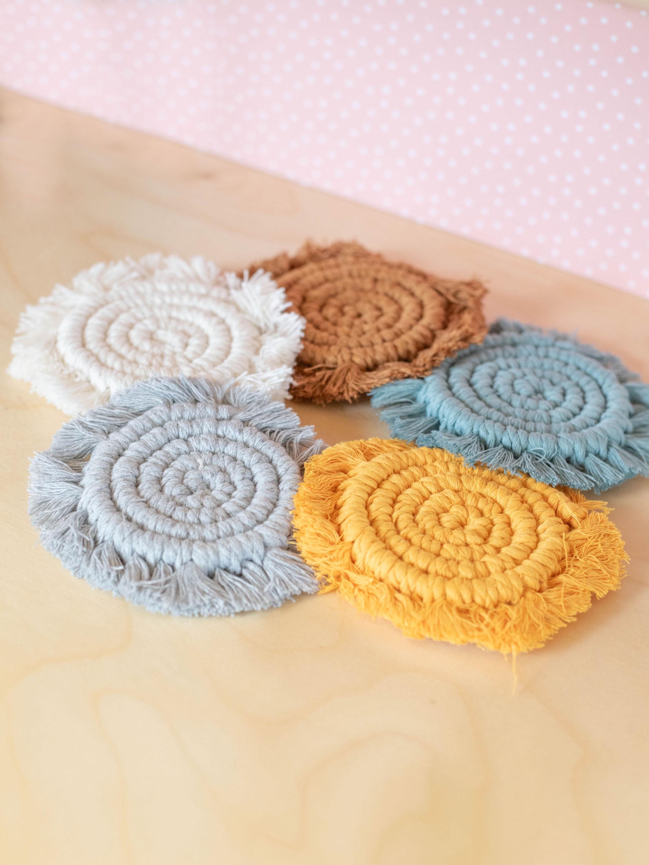 Macrame Boho Fringe Rug | Brown, White, Gray, Pink, Mustard, Teal | Macy Mae 1:12 Scale Miniature Dollhouse Accessories & Furniture