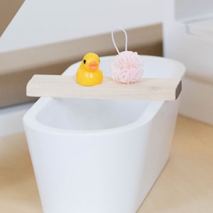 Tub Bar + Loofah + Duck for Bath Tub | Bathroom Soaking Tub | Macy Mae 1:12 Scale Miniature Dollhouse Accessories & Furniture