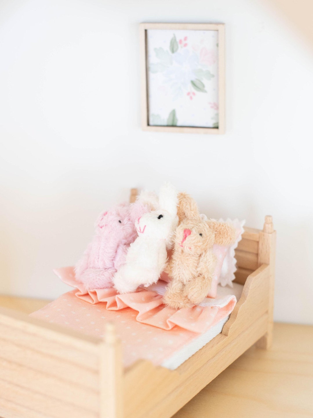 Plush Bunny | Pink Brown White | Stuffed Animal Toy | Nursery Bedroom ...