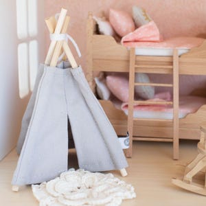 Play Tent with Window | Gray | Playroom Nursery Kid&#39;s Children Bedroom | Macy Mae 1:12 Scale Miniature Dollhouse Accessories & Furniture
