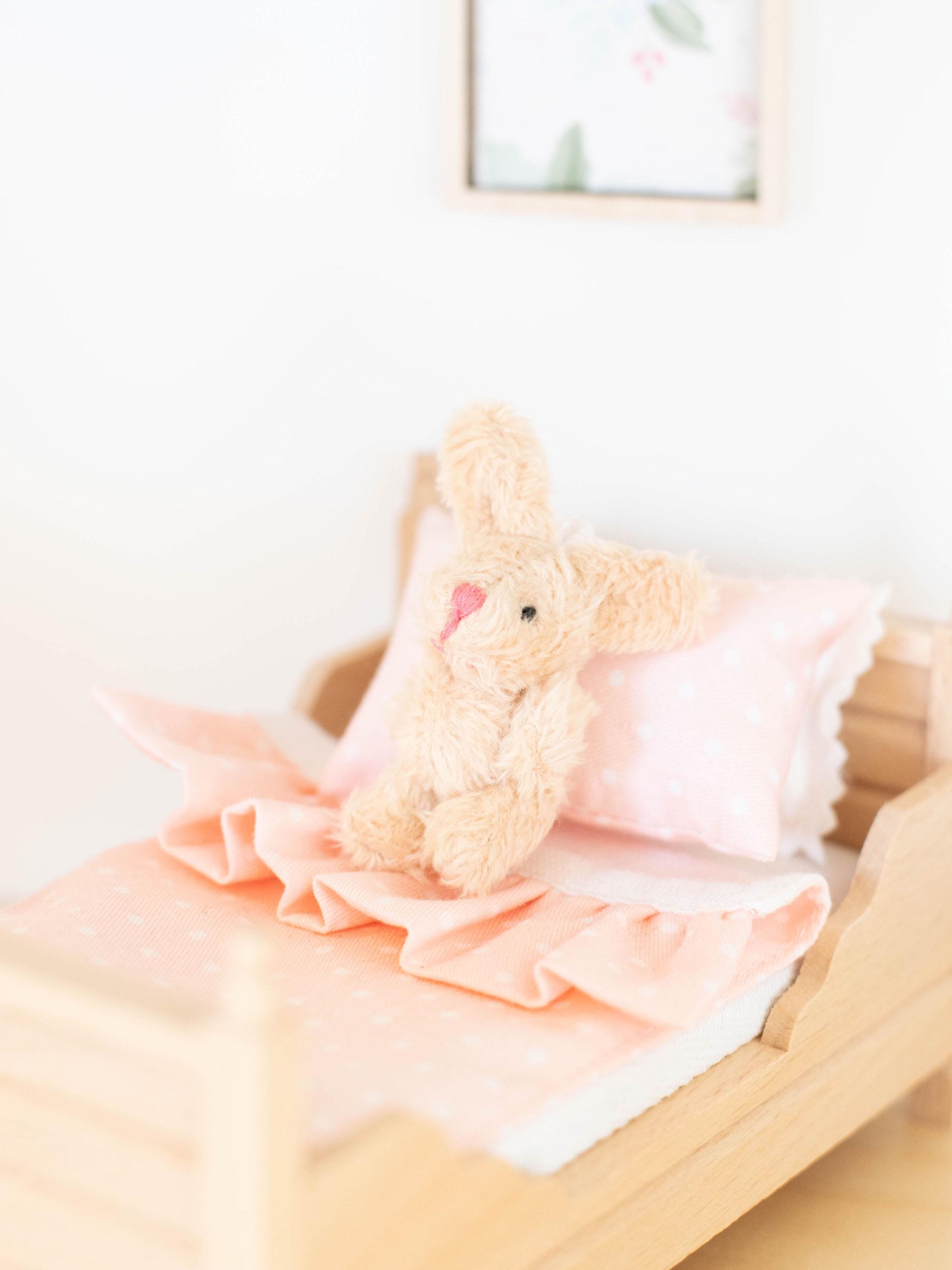 Plush Bunny | Pink Brown White | Stuffed Animal Toy | Nursery Bedroom ...
