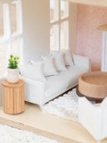 Dollhouse White Sofa Couch | Macy Mae 1:12 Scale Miniature Living Room Furniture