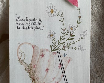 Carte fête des mamans jardin