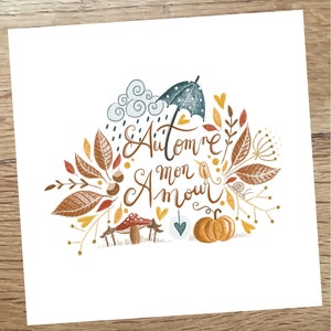 Carte automne mon amour