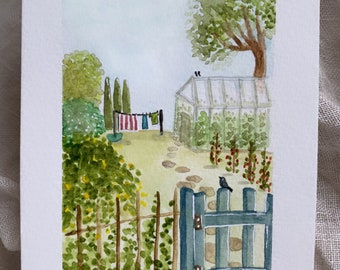 Watercolor spring card