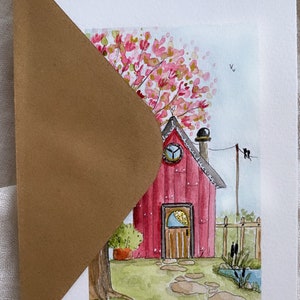 Carte aquarelle maison de jardin image 2