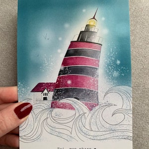 Karte „Du, mein Leuchtturm“.