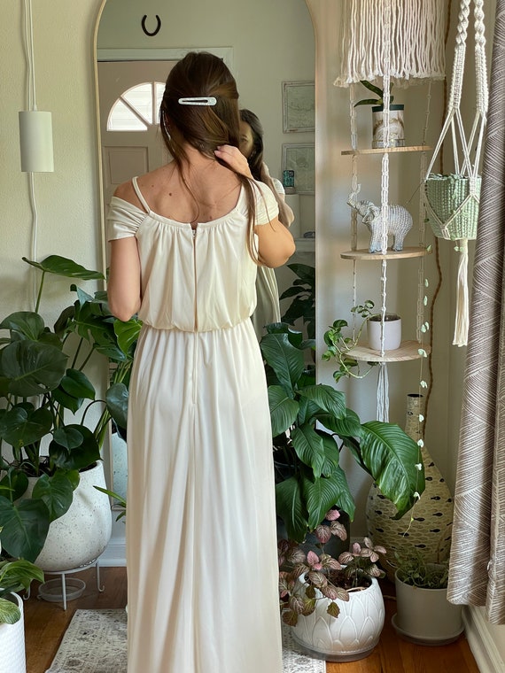 Vintage Ethereal Wedding Dress, Ivory Goddess Gow… - image 3