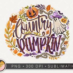Country Pumpkin PNG, Western Funny Halloween Sublimation Designs, Ghost Cowboy Hat png, Fall png, Hey Pumpkin, Western Fall Png, Autumn png