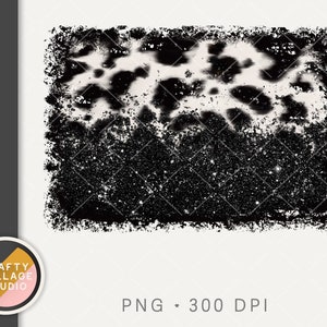 Cowhide Glitter PNG Sublimation Background, Cow Pattern Black and White, Backsplash Tumbler, Western Background, Cowhide Png, Commercial Use
