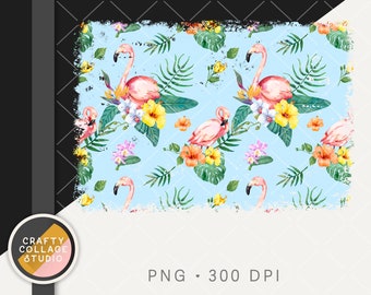 Flamingo PNG Sublimation Design, Tropical Floral Hibiscus Png, Light Blue Backsplash, Pink Flamingo Sublimation, Commercial Use, Beach png